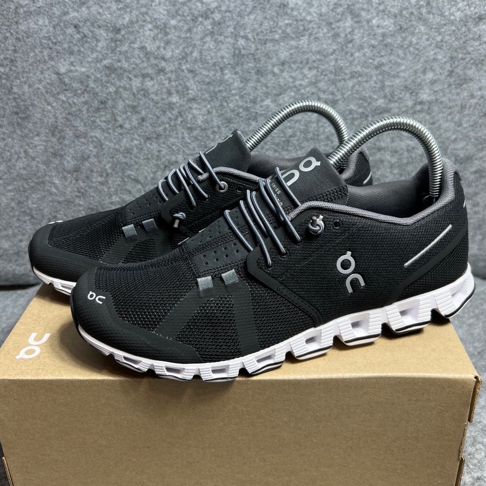 On Cloud Womens Running Shoes Black White Cloud Tech Comfort Sneakers Size 9